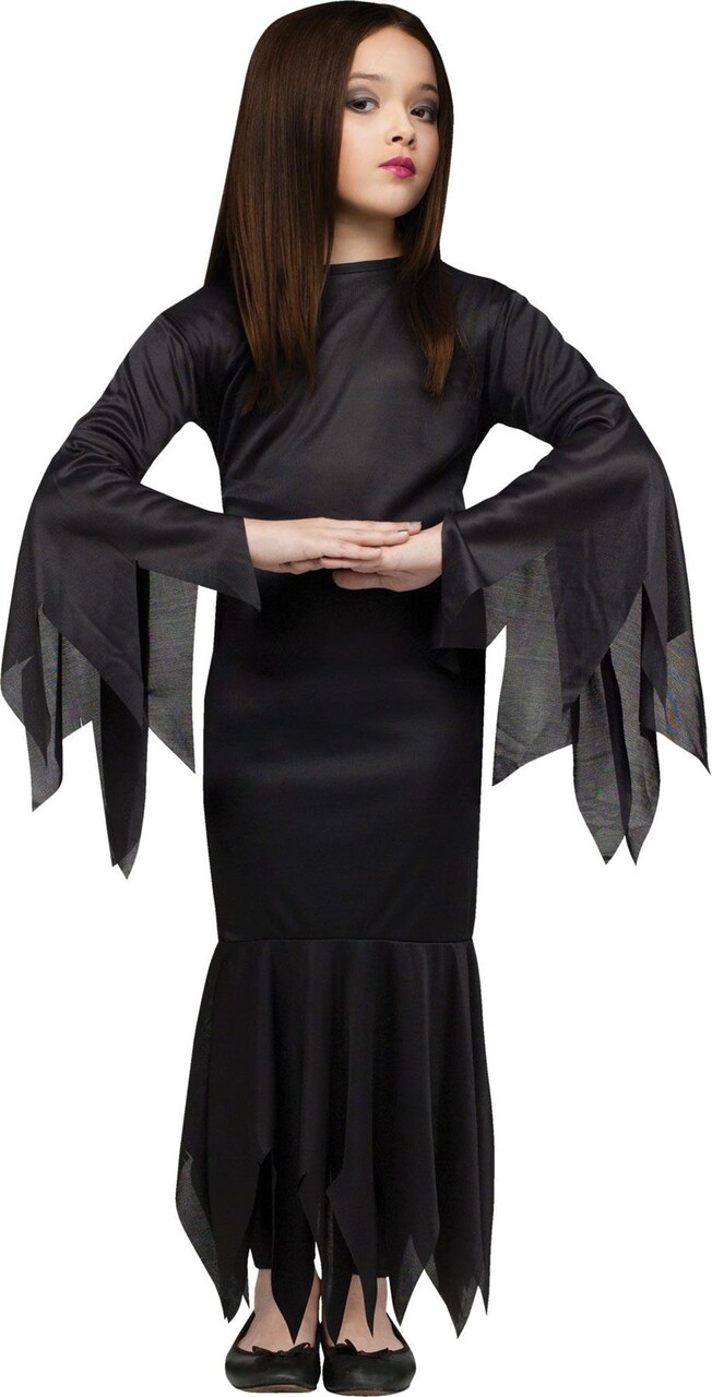 Addams Family Madam Morticia Halloween Costume Child Medium 8-10 Gothic Dress Black